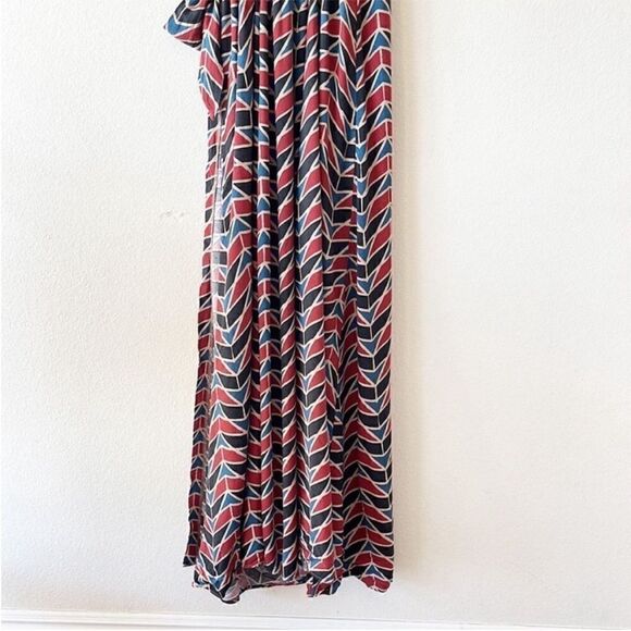 Free People Siren Ring Wrap Dress Maxi Side Tie Geo Printed - Picture 13 of 15